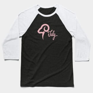 July Coral Blush Ram Baseball T-Shirt